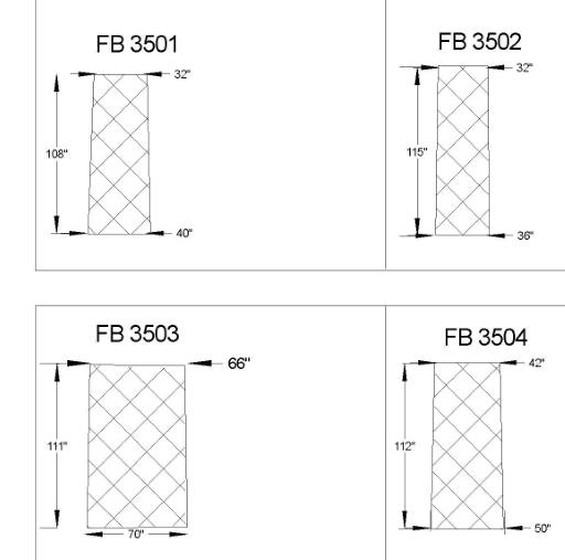 Quick sketches of Flexbark Sheet Sizes